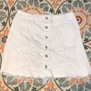 Cutoff White Denim Skirt
